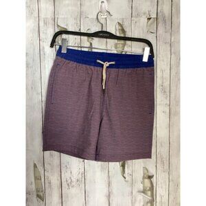 Fair Harbor Boys Large Red Blue Lined Shorts 6.5” Inseam Geometric Drawstring